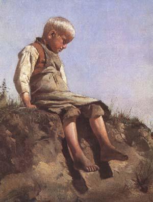 Franz von Lenbach Young boy in the Sun (mk09) Sweden oil painting art